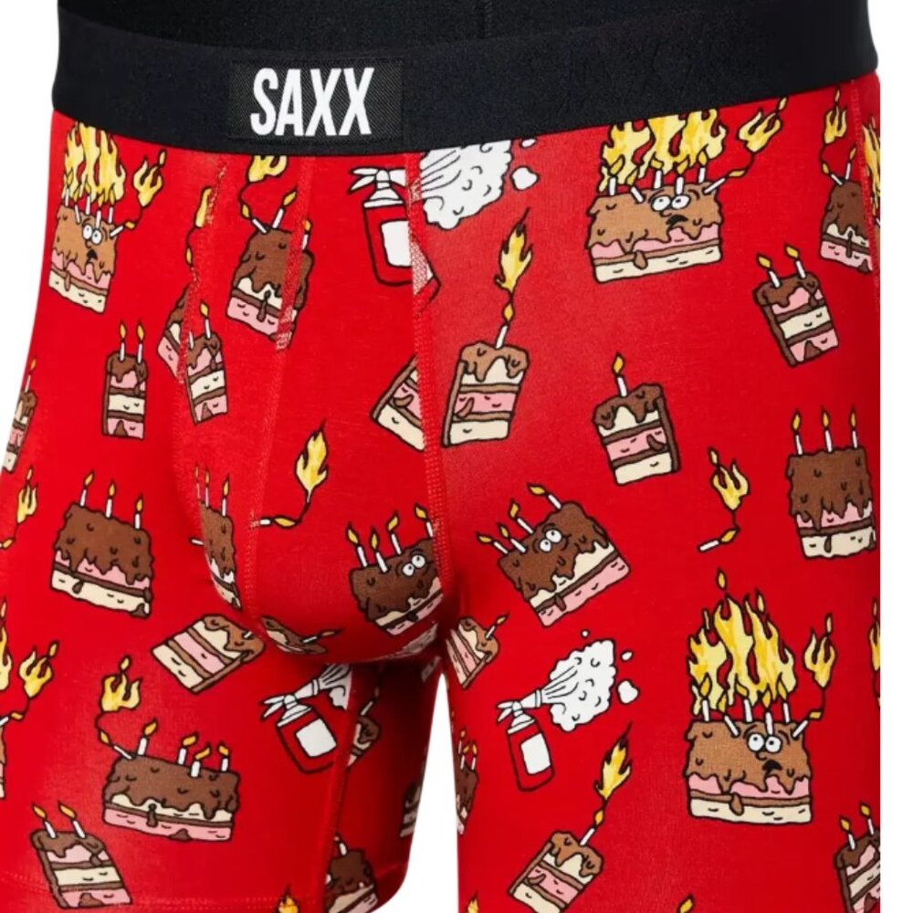 SAXX VIBE Boxer Briefs “Fired Up Red”